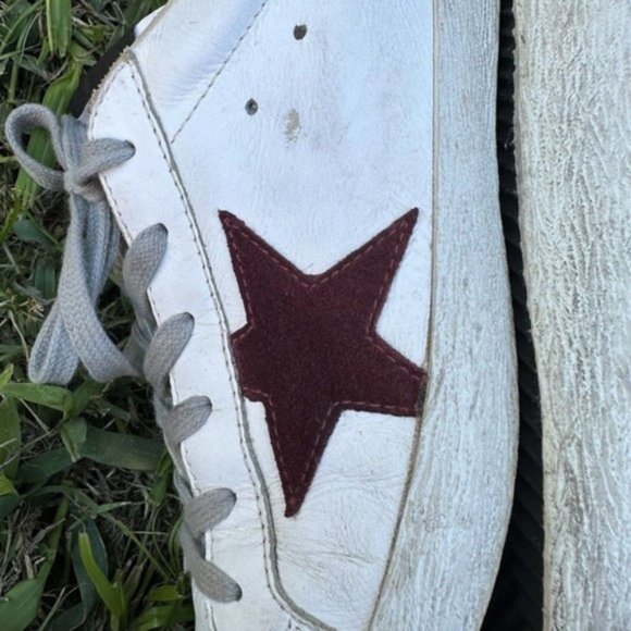 Golden Goose GGDB SUPERSTAR Sneakers White EU39 Logo Leather Lame Men From Japan - Picture 8 of 9